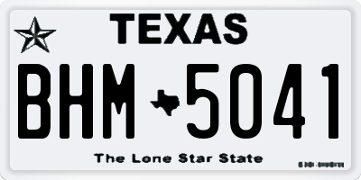 TX license plate BHM5041