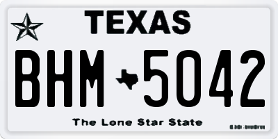 TX license plate BHM5042