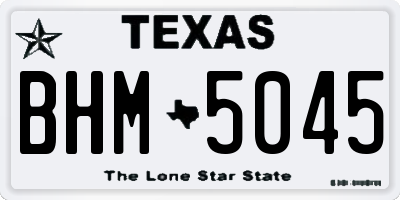 TX license plate BHM5045