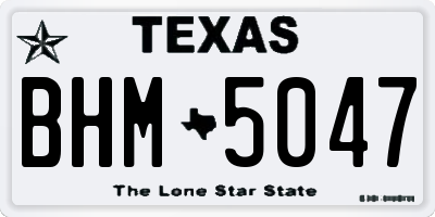 TX license plate BHM5047