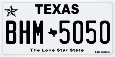 TX license plate BHM5050