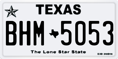 TX license plate BHM5053