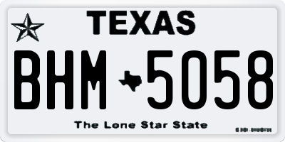 TX license plate BHM5058