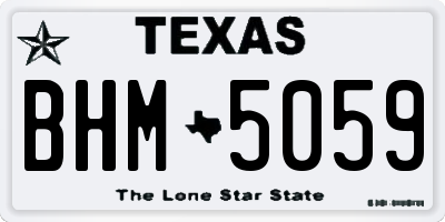 TX license plate BHM5059