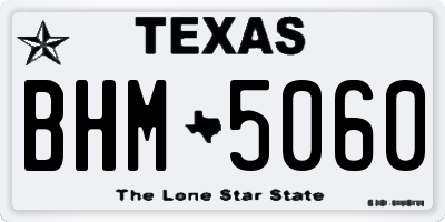 TX license plate BHM5060