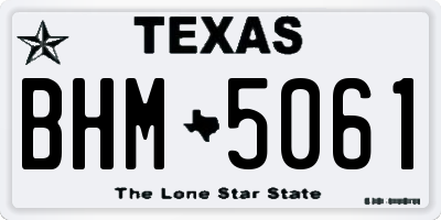 TX license plate BHM5061