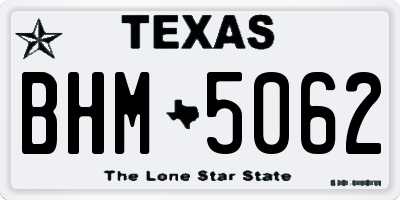 TX license plate BHM5062