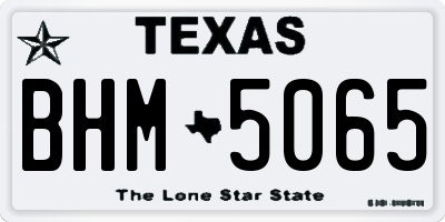 TX license plate BHM5065