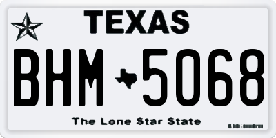 TX license plate BHM5068