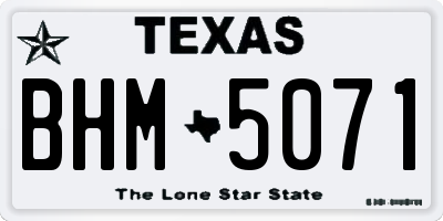 TX license plate BHM5071