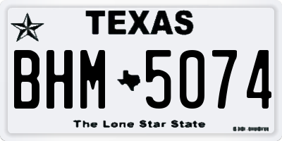TX license plate BHM5074
