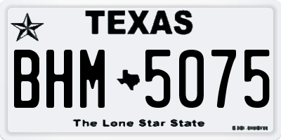 TX license plate BHM5075