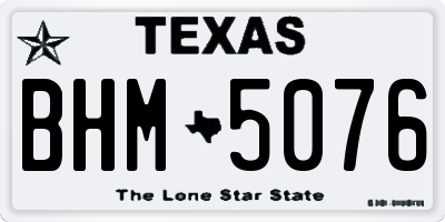 TX license plate BHM5076