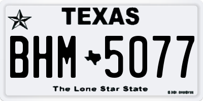 TX license plate BHM5077