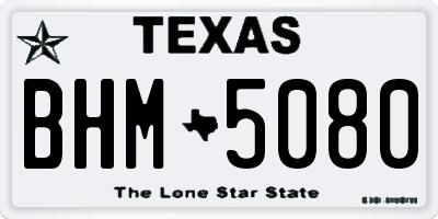 TX license plate BHM5080