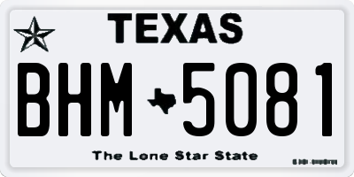TX license plate BHM5081