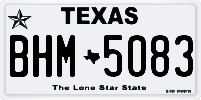 TX license plate BHM5083