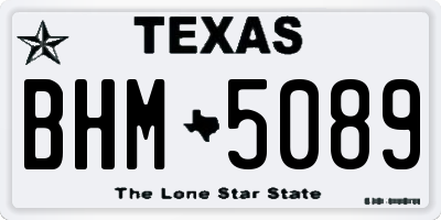 TX license plate BHM5089
