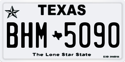 TX license plate BHM5090