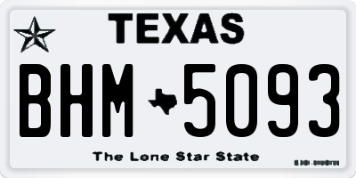 TX license plate BHM5093