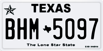 TX license plate BHM5097