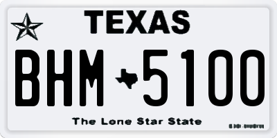 TX license plate BHM5100