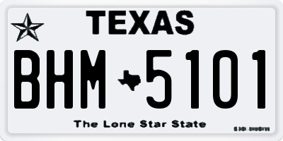 TX license plate BHM5101