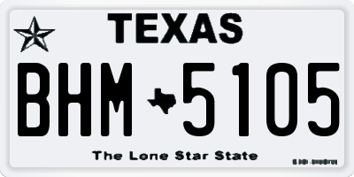 TX license plate BHM5105