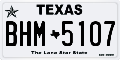 TX license plate BHM5107