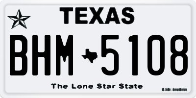 TX license plate BHM5108