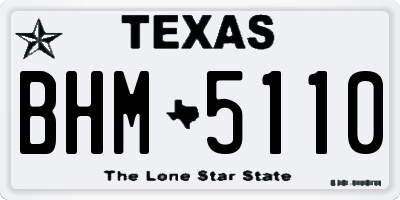 TX license plate BHM5110