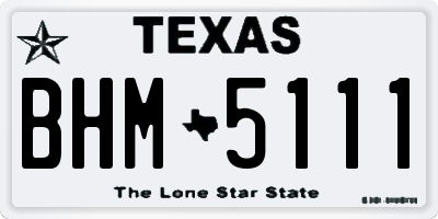 TX license plate BHM5111