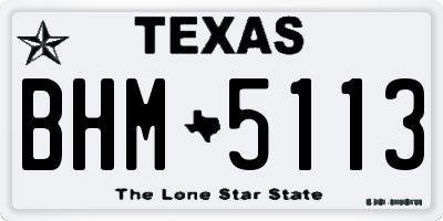 TX license plate BHM5113