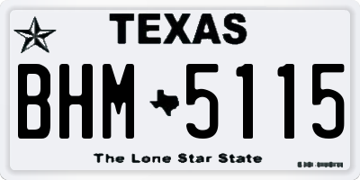 TX license plate BHM5115