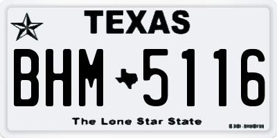 TX license plate BHM5116
