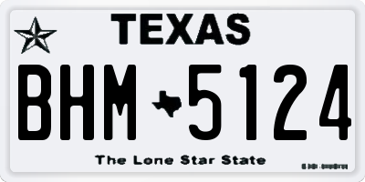 TX license plate BHM5124