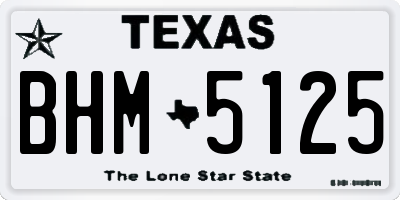 TX license plate BHM5125