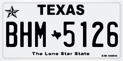 TX license plate BHM5126