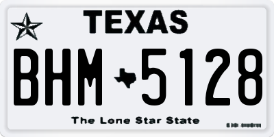 TX license plate BHM5128