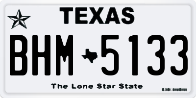 TX license plate BHM5133