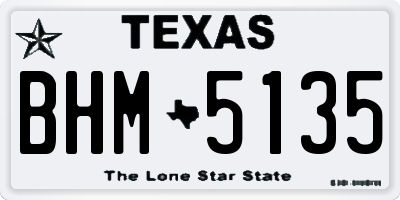 TX license plate BHM5135