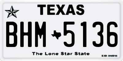 TX license plate BHM5136
