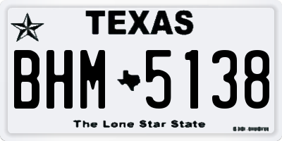 TX license plate BHM5138
