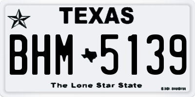 TX license plate BHM5139
