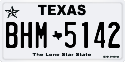 TX license plate BHM5142