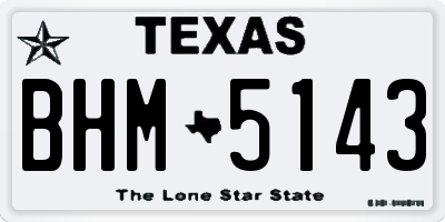 TX license plate BHM5143