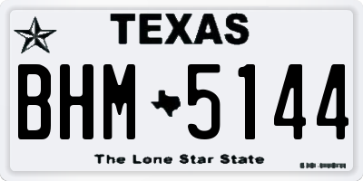 TX license plate BHM5144