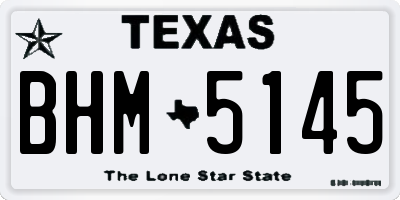 TX license plate BHM5145