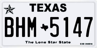 TX license plate BHM5147