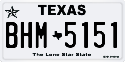 TX license plate BHM5151